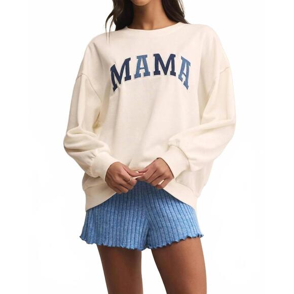 Z SUPPLY Tops - NEW Z SUPPLY mama knit sweatshirt in white shell